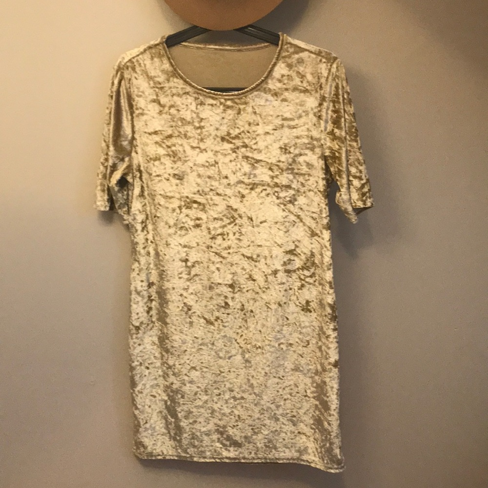 Vintage Gold Crushed Velvet Dress